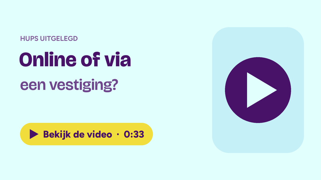 Bekijk de video: Online of via een vestiging?